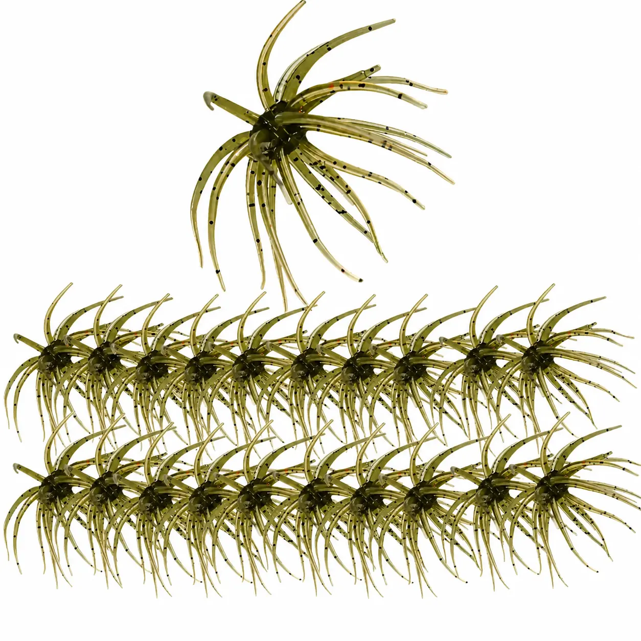 10-Piece Set of Lifelike Sea Urchin Soft Plastic Fishing Lures – Buoyant, Ultra-Durable Artificial Bait Designed for Freshwater Bass and Trout Angling, Ideal for Slow-Drift and Bottom-Bouncing Techniques
