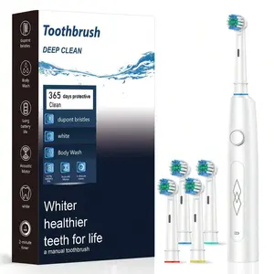 Rotating Electric Toothbrush Set, 4/8 Brush Heads, High Vibration Frequency, Sonic Wave Charging, Smart Timer, Waterproof, Adult Use, Daily, Holiday Gift, Power Toothbrush
