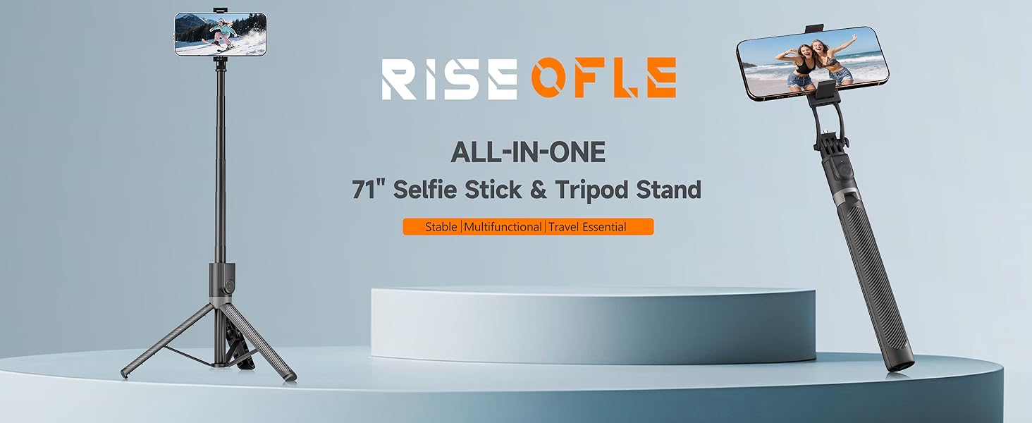 71" Phone Tripod & Selfie Stick, Portable All in One Extendable Cell Phone Tripod Stand, with Wireless Remote Control for iPhone/Samsung/Android/Camera