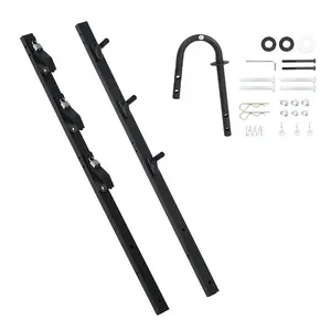 3 Place Trimmer Rack, Heavy Duty Steel Weedeater Mount Holder with Safety Lock, Multi-Purpose Landscaping Equipment Storage Bracket, Compatible with Open Trailer, Closed Trailer and Service Truck ﻿