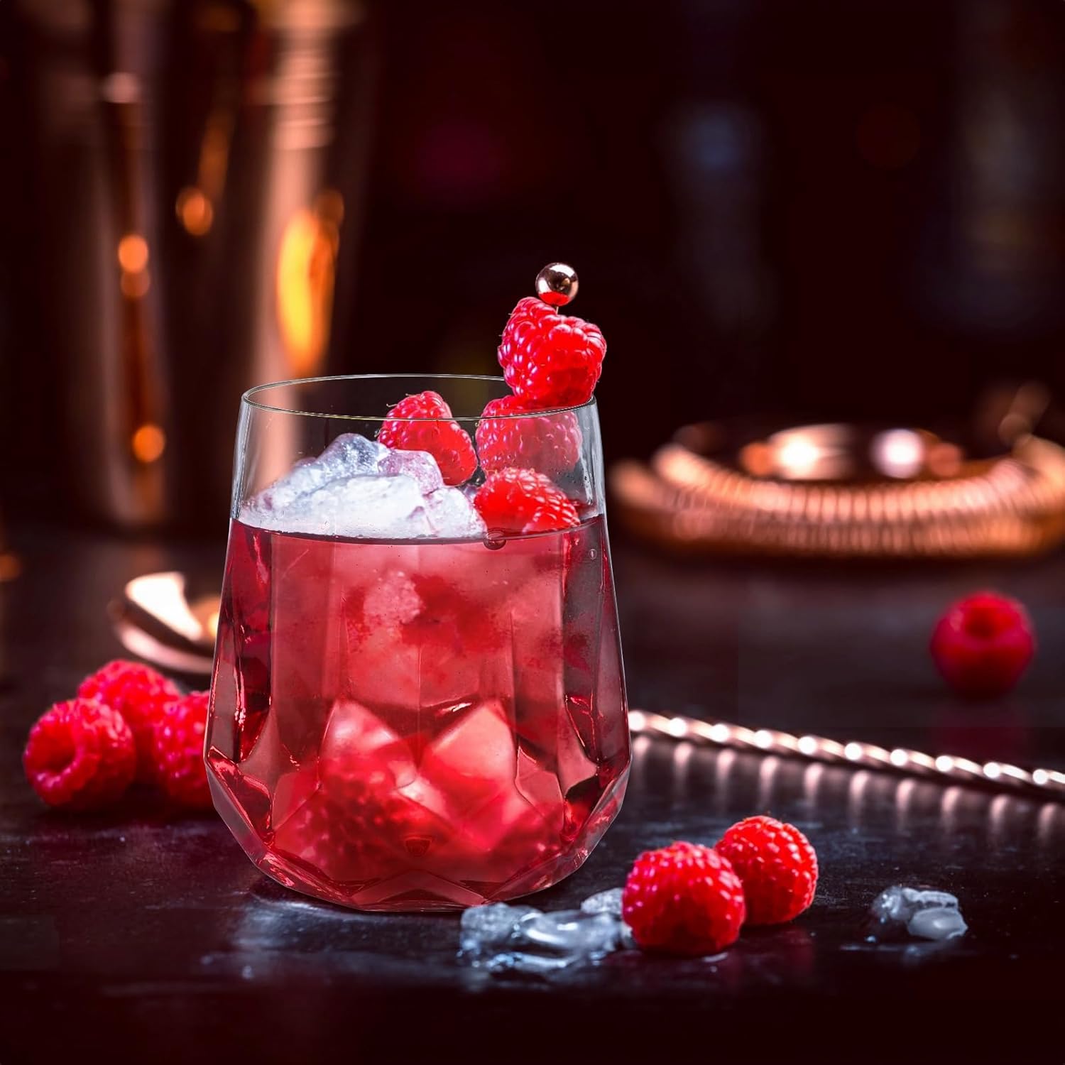 40-Pack Plastic Stemless  Glasses, 12 Oz Unbreakable Plastic Drinking Cups for , Office, Bars, Wedding, Party, Clear