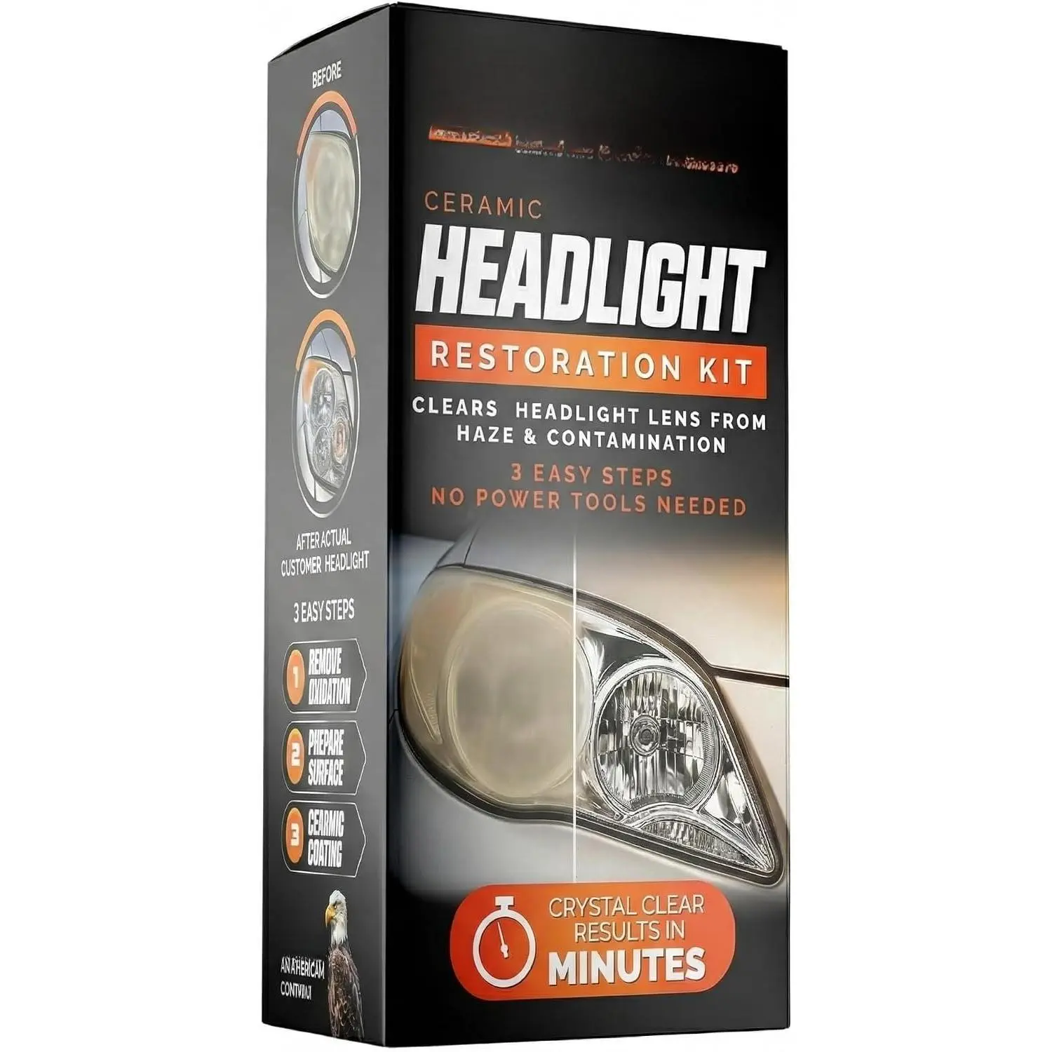 Ceramic Headlight Restoration Kit –  Headlights Cleaner & Restorer for Cloudy, Yellowed Headlights - with UV Protection for Durable Clarity & Shine - No Power Tools Needed