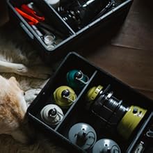 CRATE Starter Pack - Two Full Size and One Half Size SidioCrate, Stackable Outdoor Organizer Storage Bins with Clear Lid and Dividers - Black CRATE Starter Pack - Two Full Size and One Half Size SidioCrate, Stackable Outdoor Organizer Storage Bins with Clear Lid and Dividers - Black