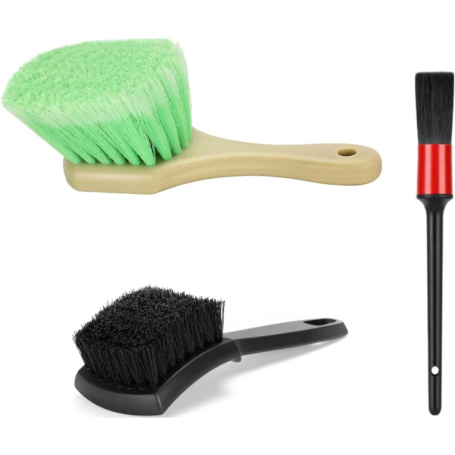 Wheel Rim & Tire Brush Set, Soft & Stiff Bristle Wash Cleaning | Supplies Kit for   Exterior Surface Carpet,  SUV RV