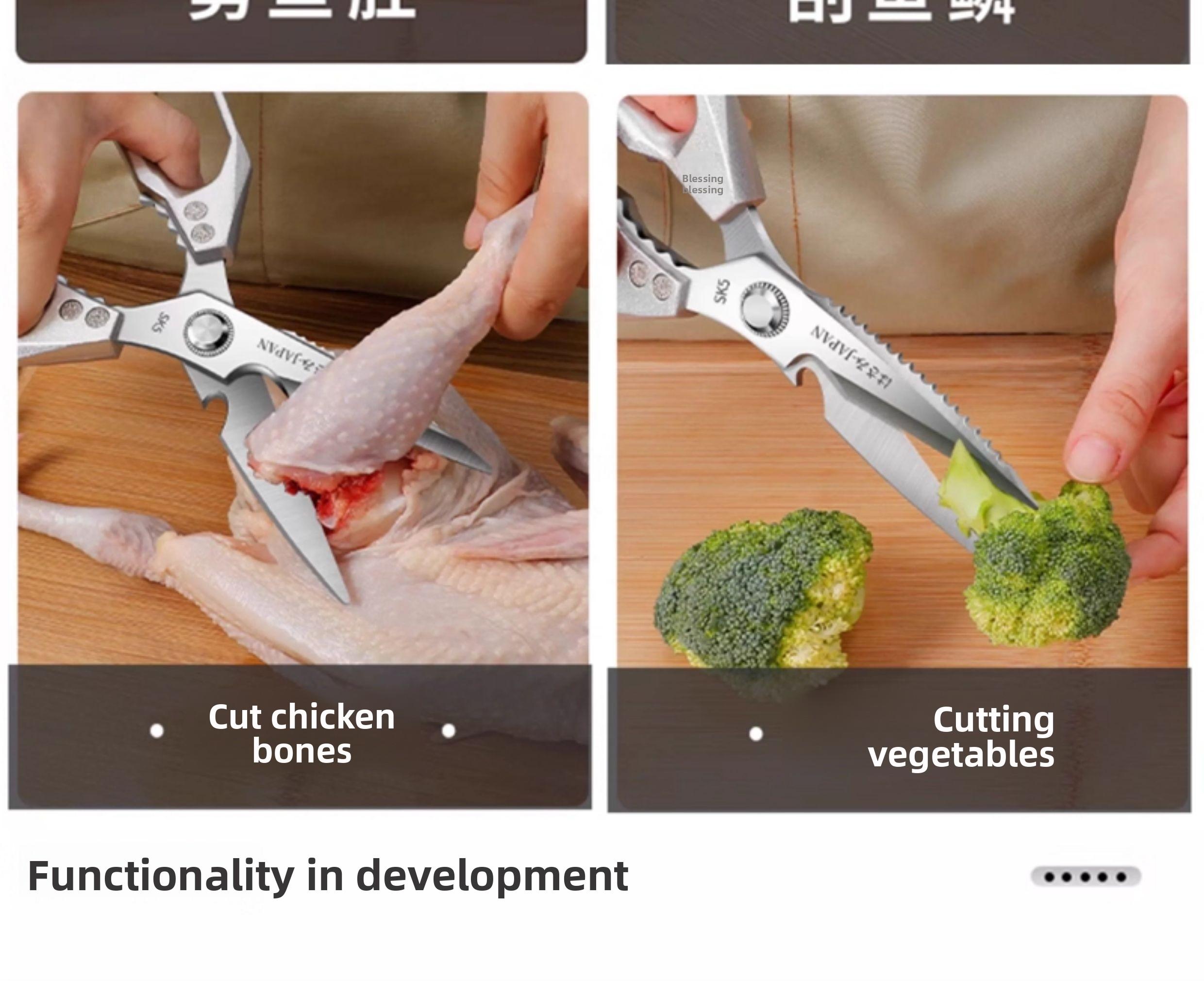 High-quality scissors Kitchen Scissors All Purpose - Stainless Steel Kitchen Shears, Sharp Silver Meat Scissors, Dishwasher Safe, Heavy Duty Poultry Shears, Japanese Cooking Scissors for Food, Chicken Bones, and Turkey – Perfect Father's Day Gift!