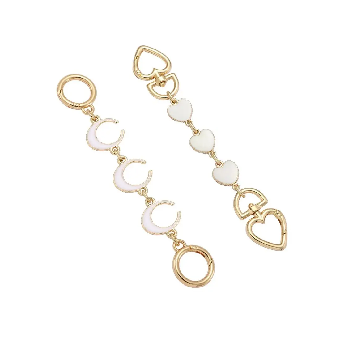Heart & Moon Design Purse Chain Extender, Novelty Bag Extender Chain, Purse Strap Extenders for Women & Girls, Bag Charm Accessories, Elegant Chain Strap, Bag Chains, Bag Chains For Handbags, Handbag Accessory
