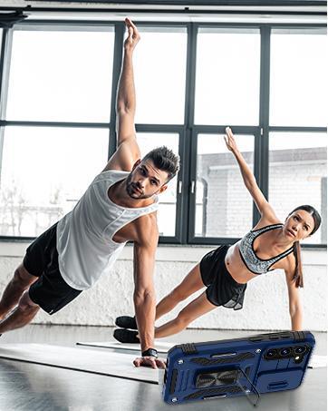 Case for Samsung Galaxy A16 5G with Slide Camera Cover+Screen Protector (1 Pack), Rotated Ring Kickstand Military Grade Shockproof Protective Cover-Black