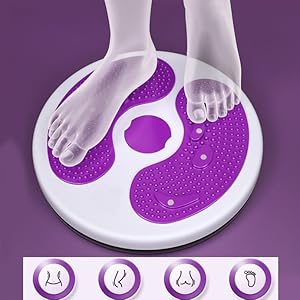 Adjustable Ab Twist Waist Disc Board with Handles – Waist Slimming Balance Rotating Disc with Foot Massage for Arms, Hips & Thighs