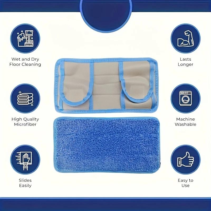 Reusable Microfiber Mop Replacement Pad, 2 Counts/set Washable & Durable Floor Mop Cloth, High Absorbency for Wet & Dry Cleaning