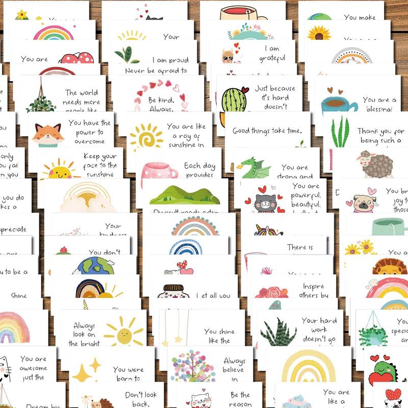 Inspirational Affirmation Card, 90pcs/set Paper Positive Messages Card, Employee & Co-worker Appreciation Card, Office Stationery & Supplies