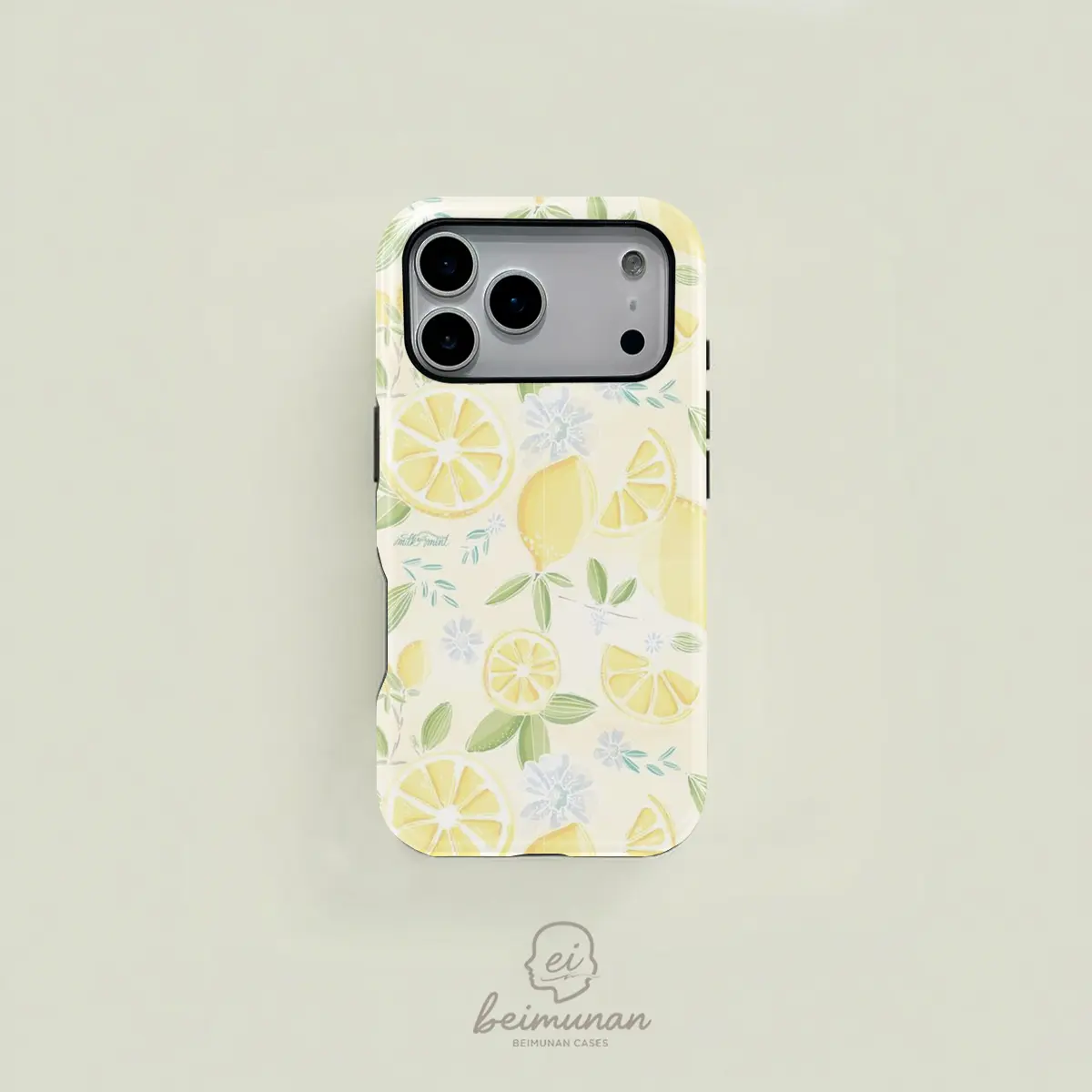 A refreshing yellow watercolor-style lemon flower case, this durable 2-in-1 protective case is MagSafe compatible and works with iPhone 17/16/15/14/13/12/11 Pro Max/Plus/Pro. A simple and stylish phone case, the perfect birthday gift.