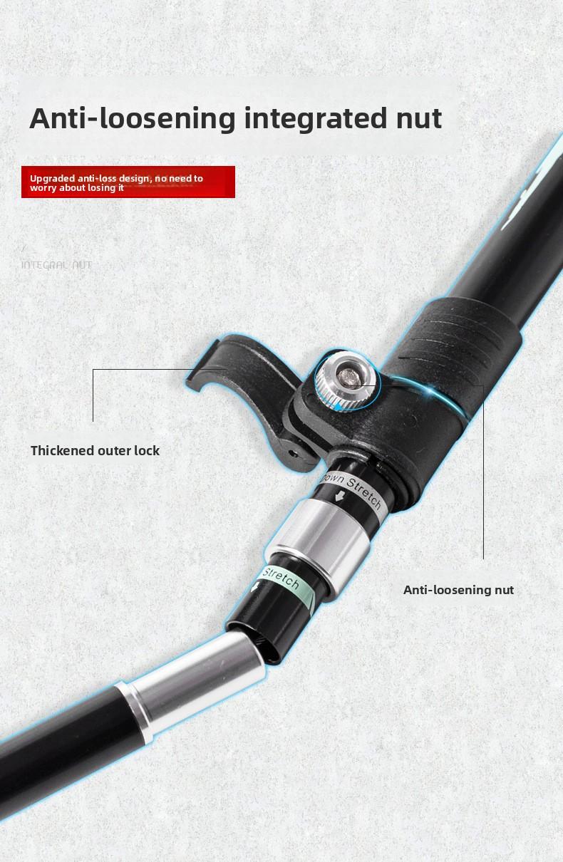 Aluminum alloy folding trekking pole, ultra-light and ultra-short, telescopic outdoor walking stick for hiking and climbing, 5-section walking pole