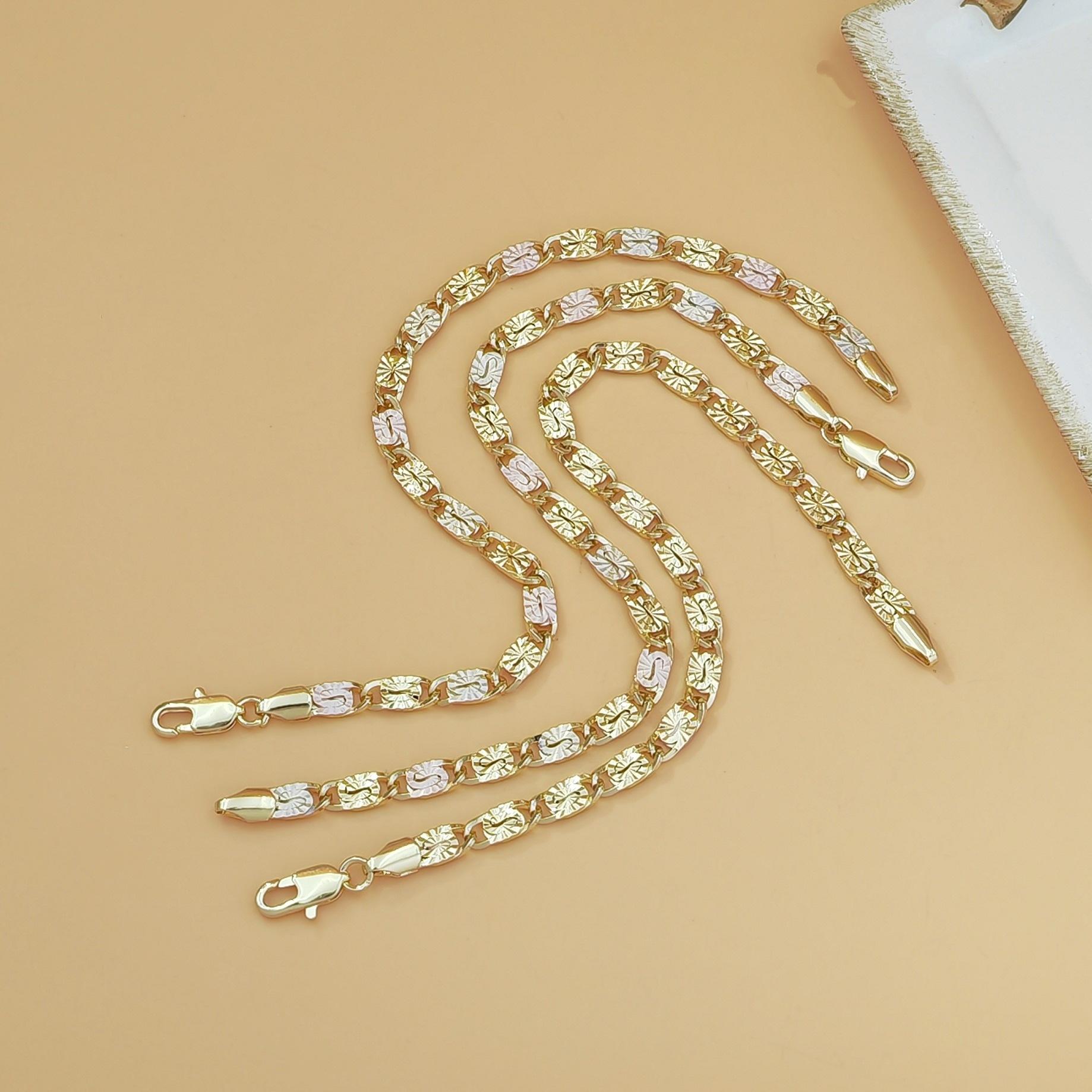 Geometric Block Link Chain Bracelet for Men & Women Punk Hip Hop Style Streetwear Aesthetic Jewelry Trendy Stackable Minimalist Accessory for Daily Outfits, Rave, Party & Matching Couples