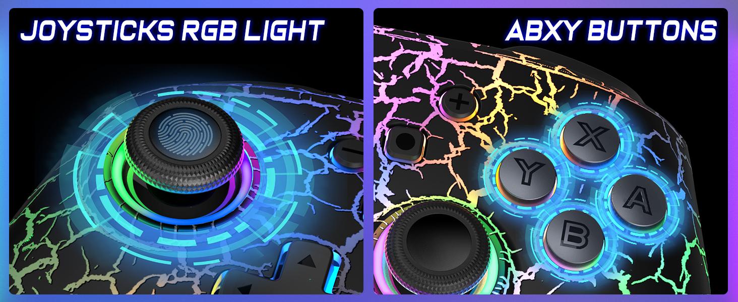 BEBONCOOL Wireless Switch Pro Controller - Switch Controllers Compatible With Nintendo Switch/Lite/OLED,Multi-Platform PC/IOS/Android, Switch Pro Controller With 9 Adjustable Light Colors,Programmable,TURBO