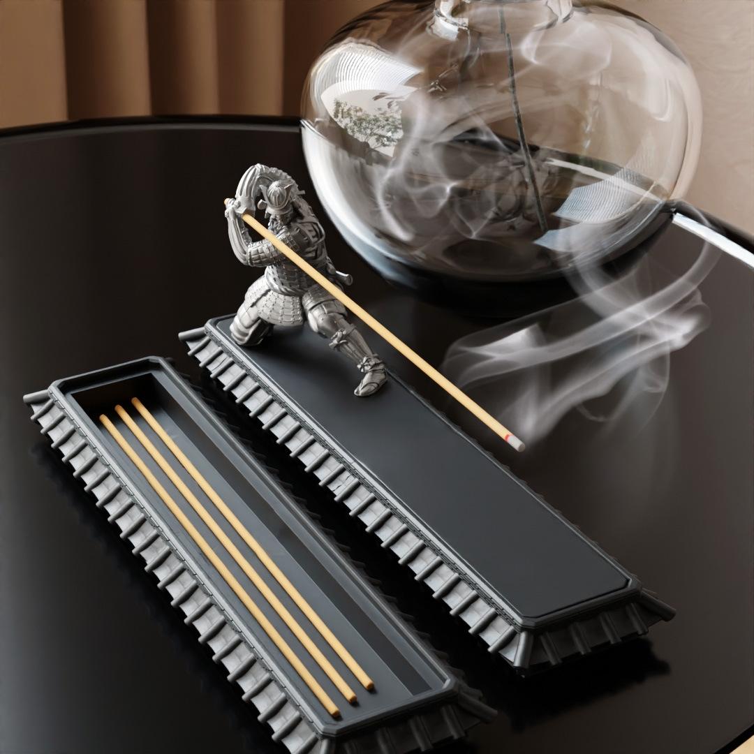 Samurai/Knight Style Incense Holder, Creative Resin Incense Stand, Meditation Yoga Tea Ceremony Home Decor Ornament