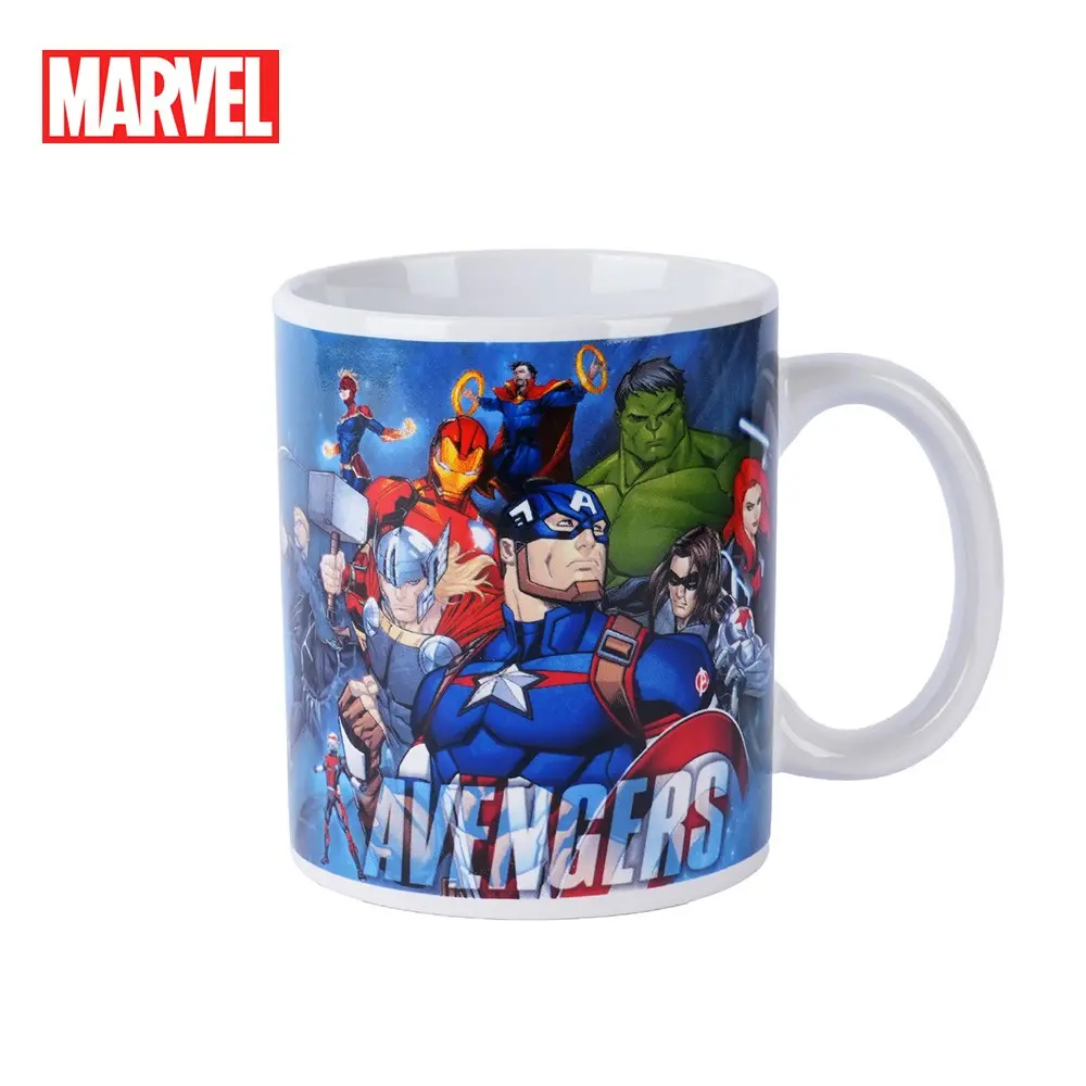 Marvel Avengers Mug, Captain America Iron Man Thor Ceramic Coffee Cup, Comic Book Style Tea Tumbler, Superhero Geek Gift, Office Drinkware, Washable