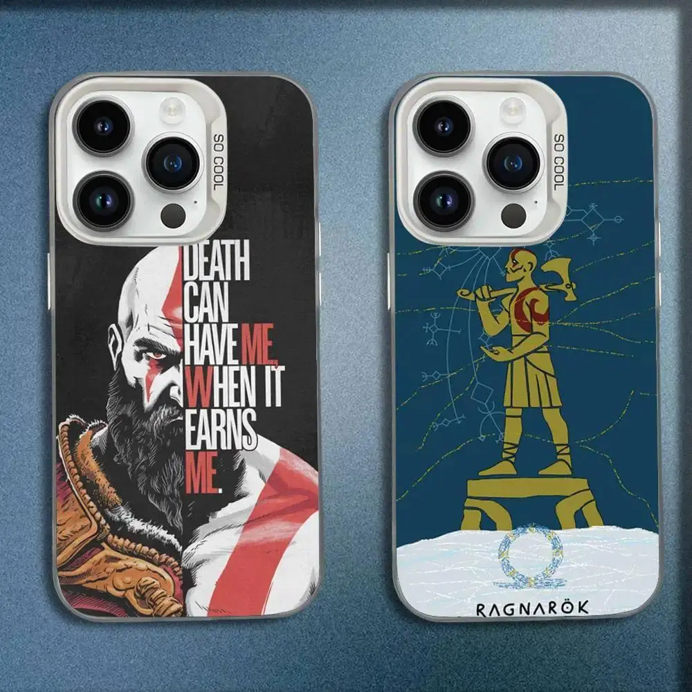 G-God OF War K-Kratos Phone Case For iPhone 17,16,15,14,13,12,11,Mini,Pro,E,MAX White Candy Matte Shockproof Cover