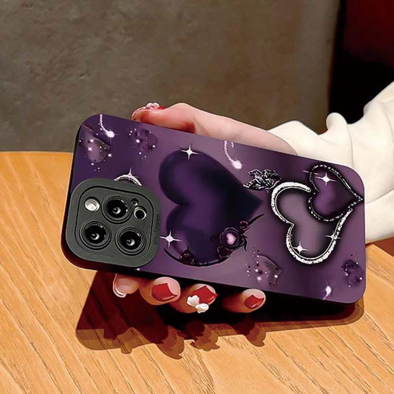 Heart Pattern Phone Case, Anti-drop Cellphone Protective Case, Total Protective Shockproof Mobile Phone Cover for iPhone 11 12 13 14 15 16 Pro Max/Pro/Plus, Phone Decoration