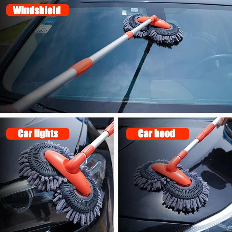 Long Handle Car Wash Mop, 360 °     Rotating Retractable Brush for Cars, RV, Trucks and SUVs, for Home Cleaning