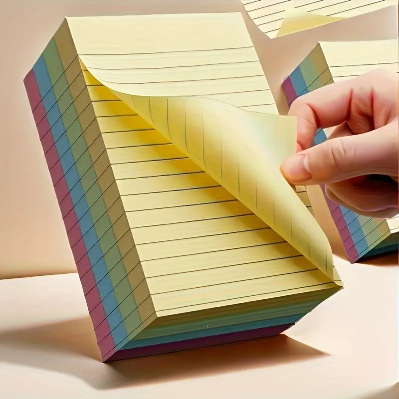 2026 New Horizontal Line Sticky Notes for Office and Study, Marking Labels, Adhesive Notes, High-Quality Note Stickers
