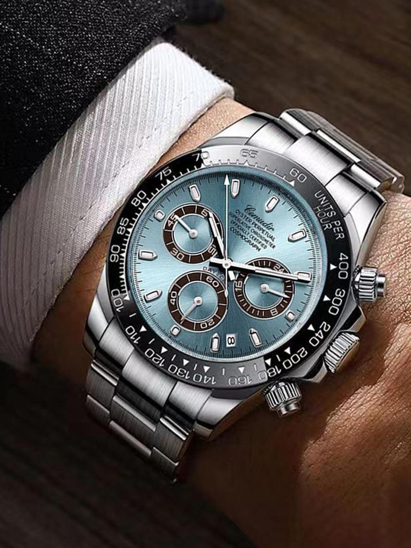 Men's Business Fashion Analog Quartz Watch, Fashion Watch for Party, Daily Clothing Decor, Trendy All-match & Exquisite Watch for Birthday Gift with Box, Business Fashion Watches