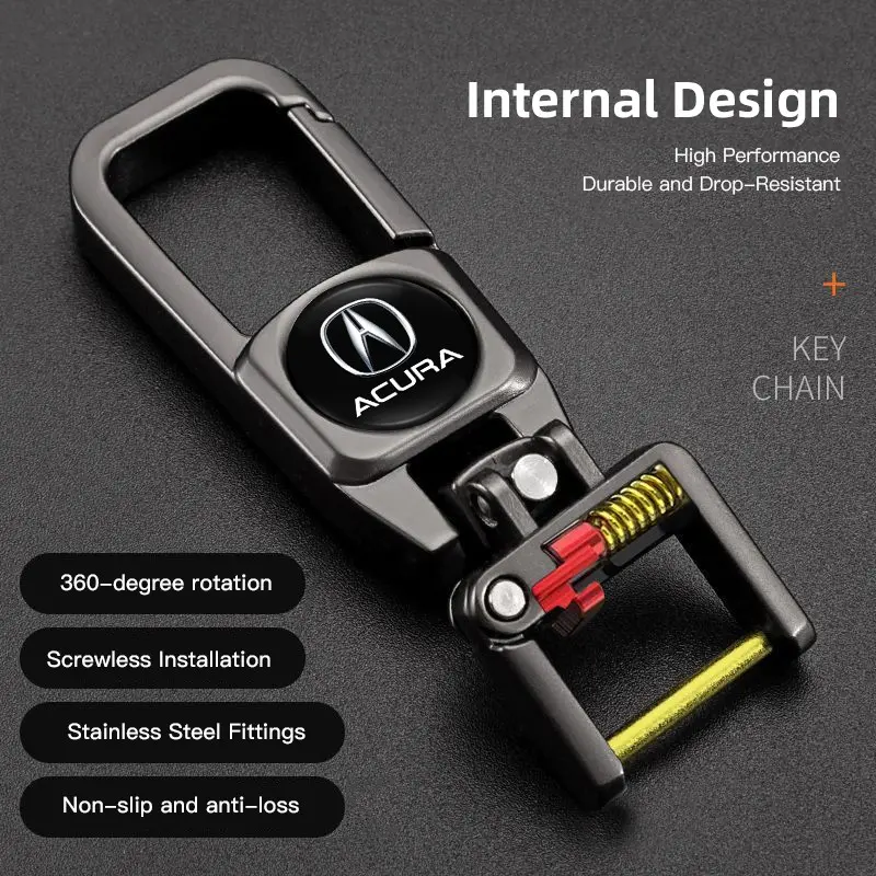 1Pcs Stainless Steel Car Keychain 3D Decoration Keyring Accessories For Acura ADX RDX ZDX Integra NSX MDX TLX CDX ILX RLX TL RL