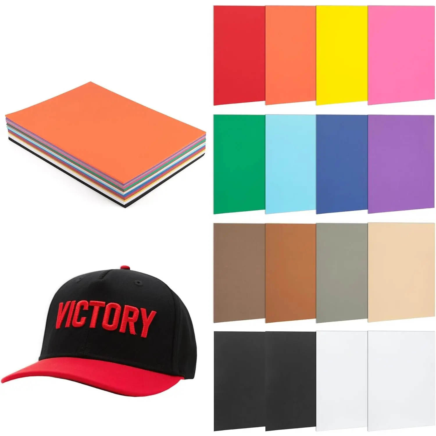 3mm Embroidery Puffy Foam 9" x 12"16Pcs EVA Foam Sheets for 3D Embroidery Craft High Density for Cosplay Costume Sewing Hats Caps Garments Jackets Bags Backpacks DIY (14 Colors, Large Size