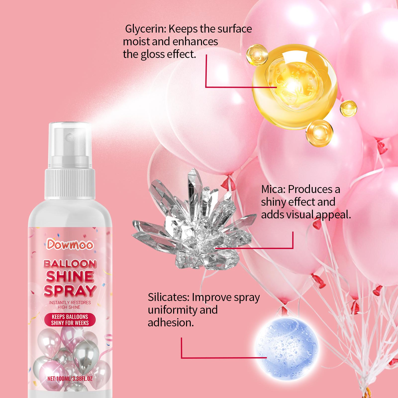 2PCS Dowmoo Balloon Shine Spray Brightens Up The Party Atmosphere With Easy To Apply Gloss Latex Balloon Spray