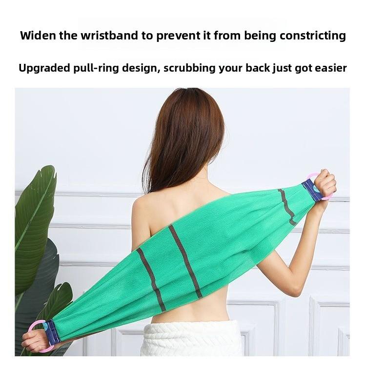 Extra Long Thick Sand Back Scrubber Towel Shower Back Cleaner Tool for Men Women Strong Exfoliating Remove Dirt Mud Back Scraper Bath Loofah Strip Body Cleaning Brush