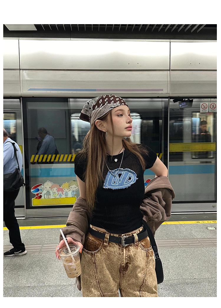 Vintage y2k millennial hottie headscarf female personality trend hip hop street dance square scarf popular accessories