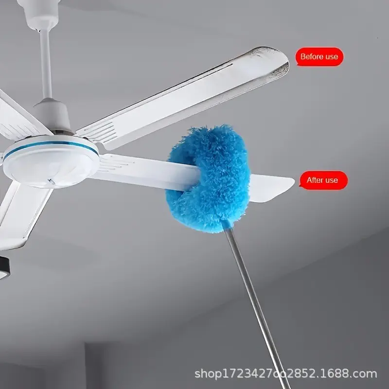 Cross-Border Exclusive Chicken Feather Duster, Dusting Brush for Large Cleaning, Extendable Design for Tight Spaces, Anti-Static Cleaner, Ceiling Duster