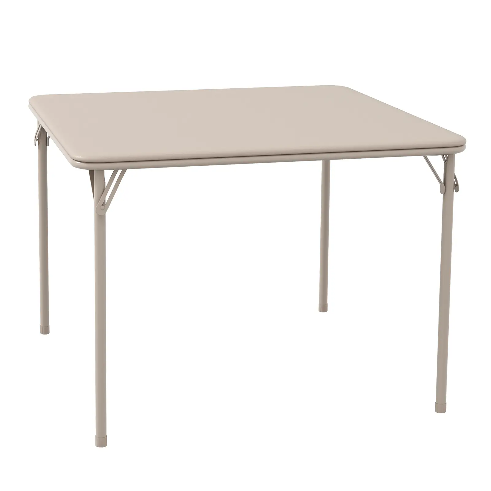 37.7-Inch Square Folding Card Table with Padded PU Leather Top, Portable Collapsible Game Table with Sturdy Steel Frame, No Assembly Needed, Space-Saving Table for Poker, Board Games, Dining, Study, Crafts, Parties, Living Room and Covered Outdoor Use