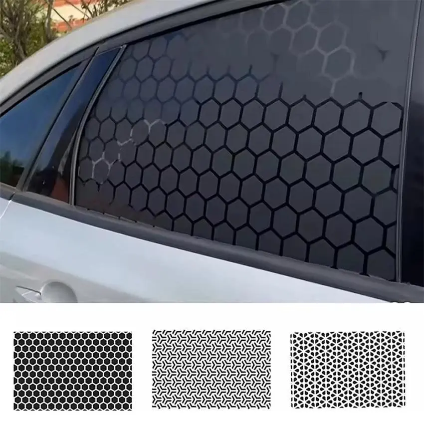 Matte Black Car Stickers Honeycomb Auto Decal Waterproof Scratches DIY 75X50CM Hexagon Geometric Mesh Pattern for Tunning