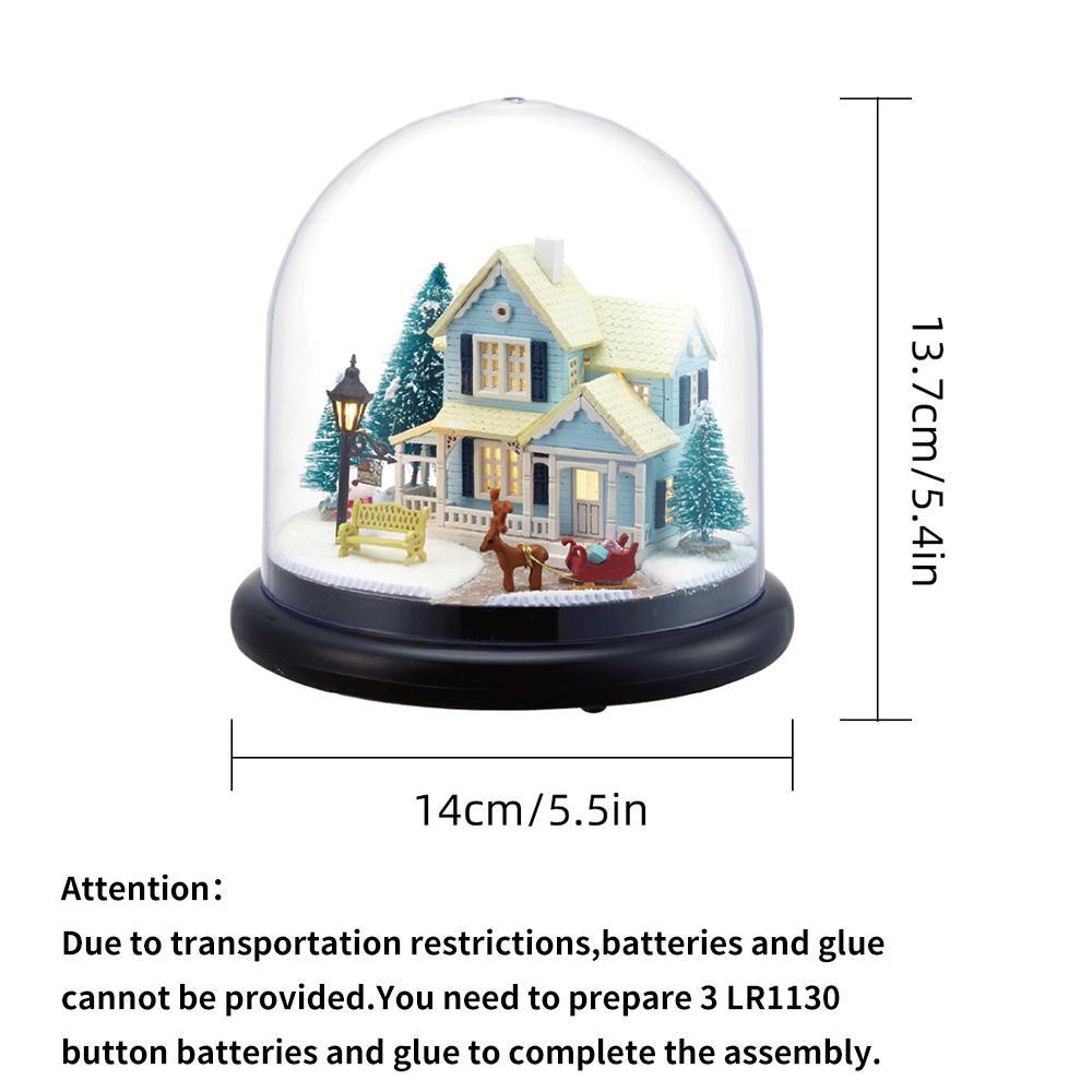 DIY Miniature House Kit, Nordic Fairy Tale Wooden DIY House Kit with LED Light, DIY Woodcraft Kit for Teenager & Adults, Birthday Gift