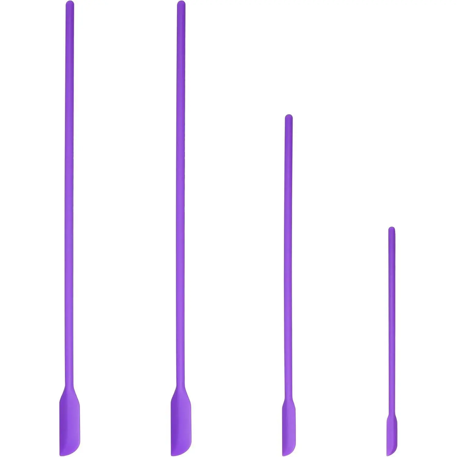 4 count Mini  Spatula Set, 3 Size Makeup Spatula Small Rubber Spatula for Thin Jar Skinny Openings Bottles,  Scraper for Kitchen and , Multipurpose Scraping Mixing Tools ()