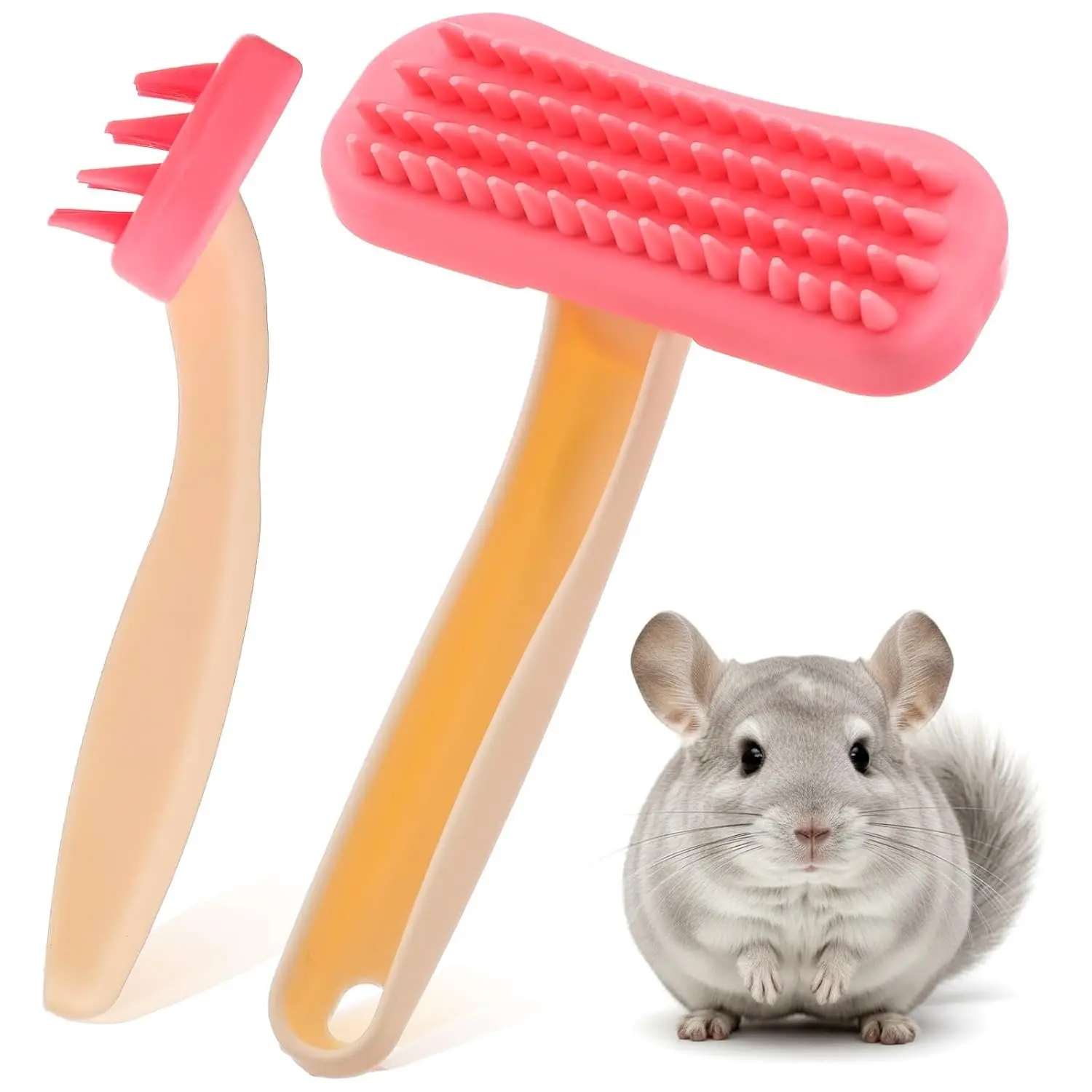 2Pcs Bunny Brush, Silicone Guinea Pig Brush, Rabbit Grooming Brushes Kit for Small Pets, Cats, Dogs, Kittens
