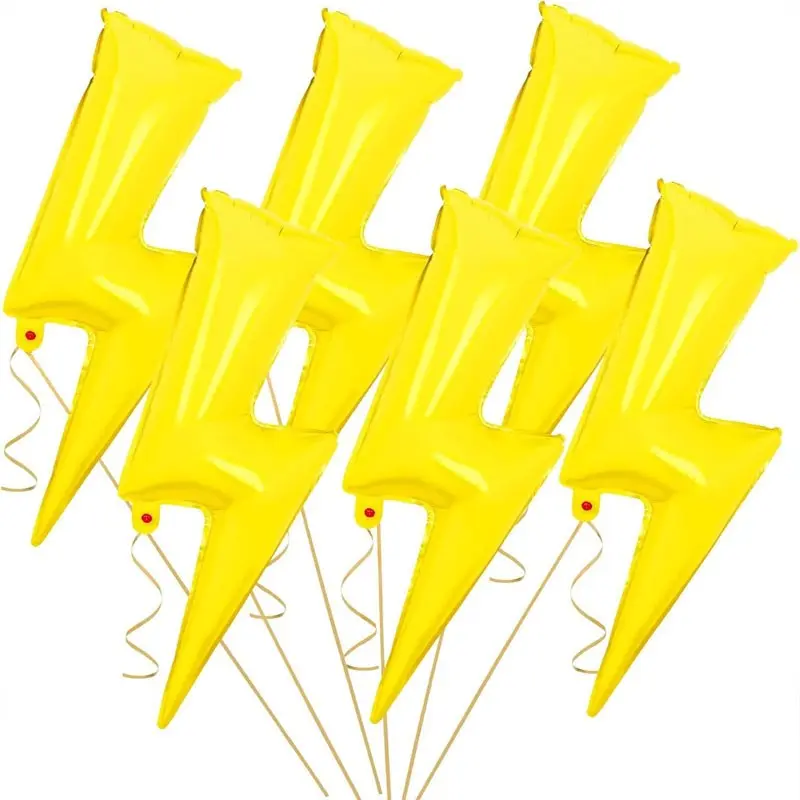 8pcs Lightning Aluminum Foil Balloon Set, Birthday Party Decor, Fun Theme Parties, Baby Baptism, Outdoor Events, Hero Theme, Race Event Setup