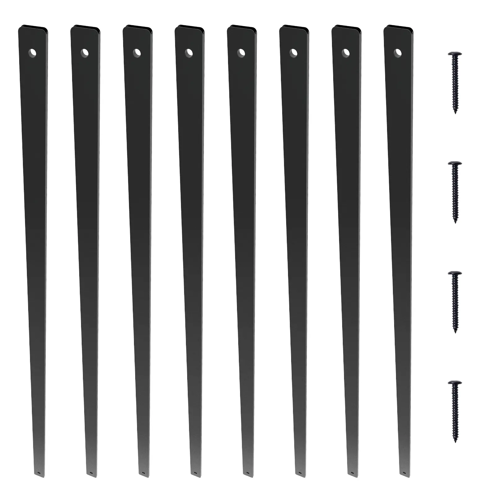 Staircase Metal Balusters, 51-Piece Set, Classic Hollow Deck Railing Satin Black Powder Coated for Porch
