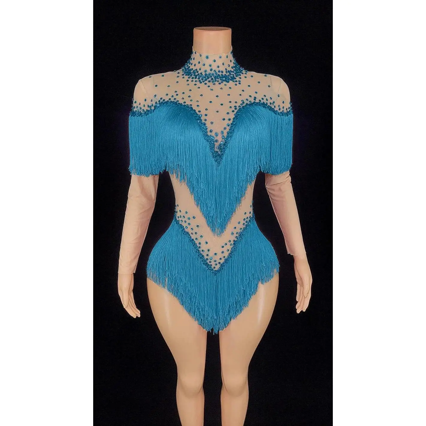 Tango Samba Children's Performance Competition Thick Tassel Dress Latin Dance Dress for Women's High end Customized Size Chacha
