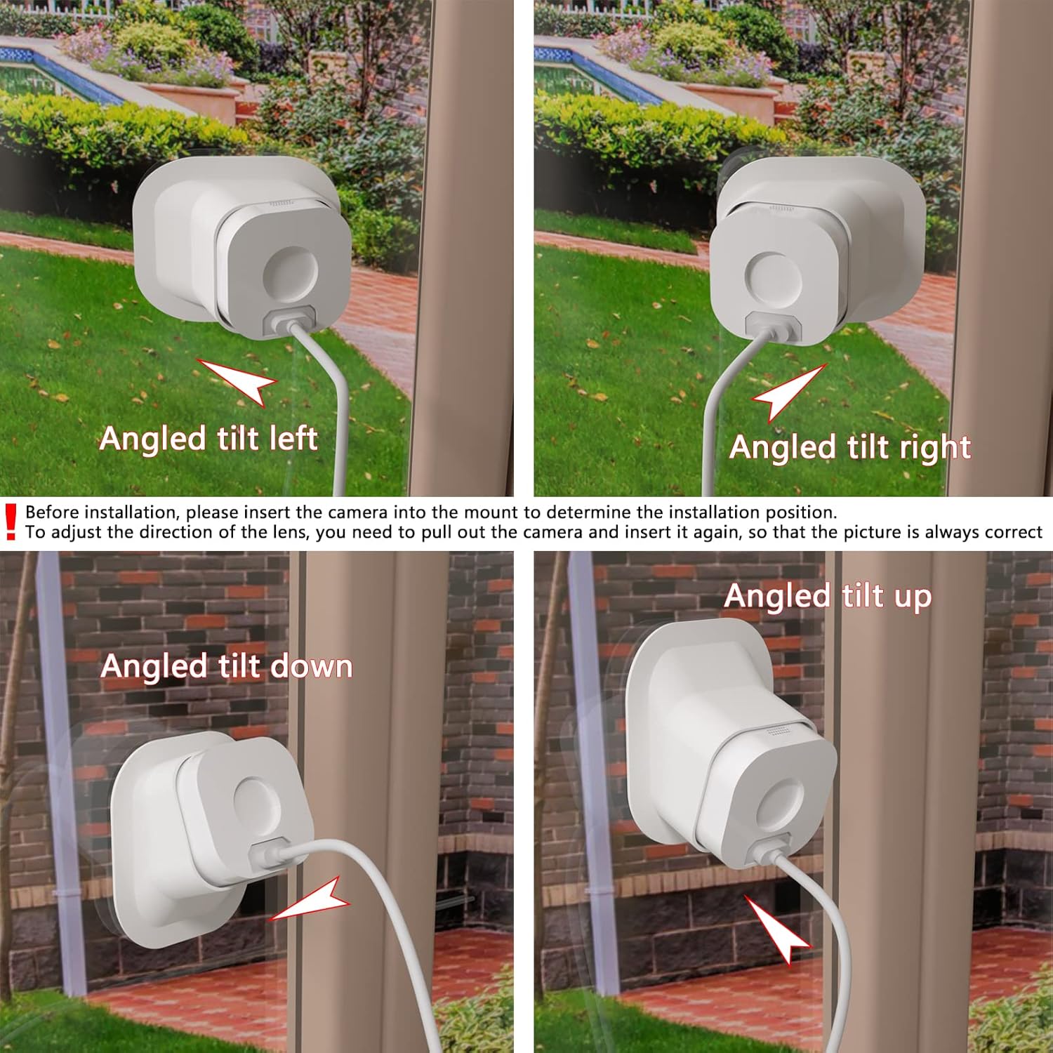 2 Pack Angled Window Mount Bracket for Blink Mini, 20 Degrees Tilt (Up/Down/Left/Right), Get Tilt Viewing Angle (Not Compatible with Blink mini 2)