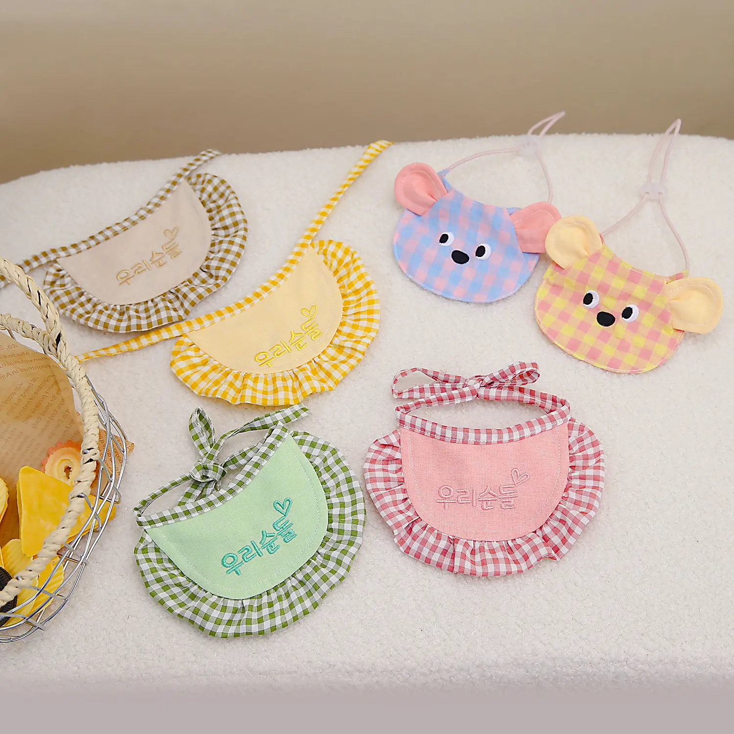 INS Korean-style pet bibs for cats and dogs, bibs for Bichon and Teddy, pet neck scarves