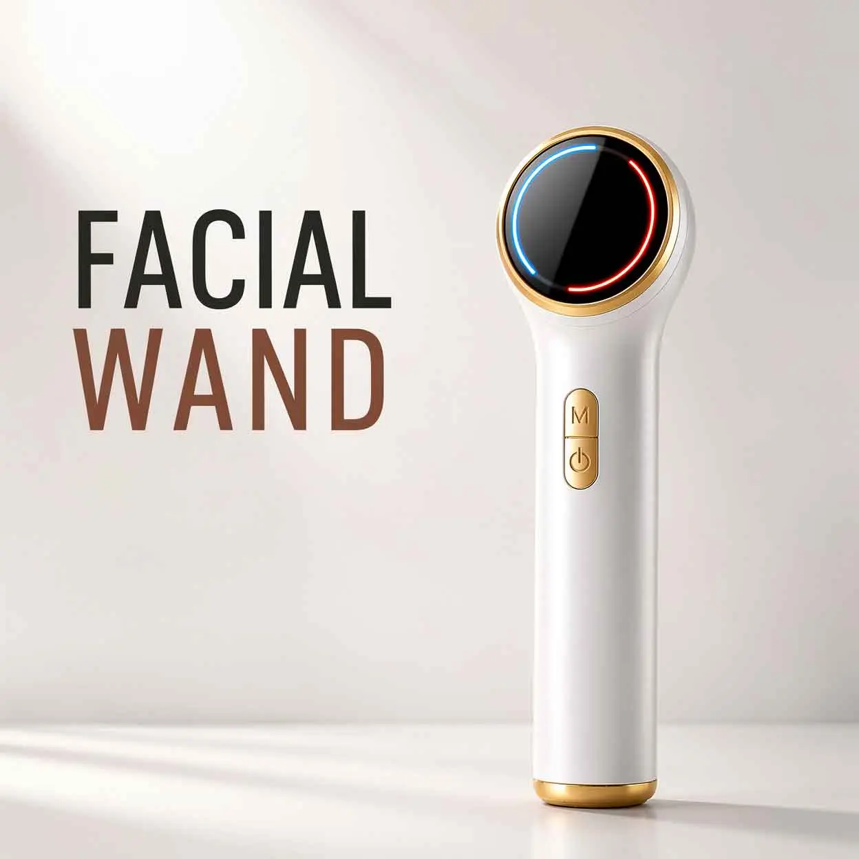 Portable Hot & Cold Facial Wand with Red Blue Light, USB-C Rechargeable Face Massager for Skincare Routine, Cooling & Warming Beauty Device for Face Care, Facial Massage Tool for Glowing Skin, Serum & Mask Skincare Companion