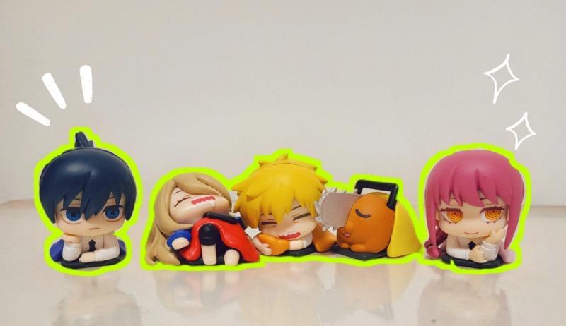 Cute Chainsaw Man Power Figure Anime Aki Denji Statue Makima Sleeping Action Figurine Desk Decoration Table Accessories Toy Gift