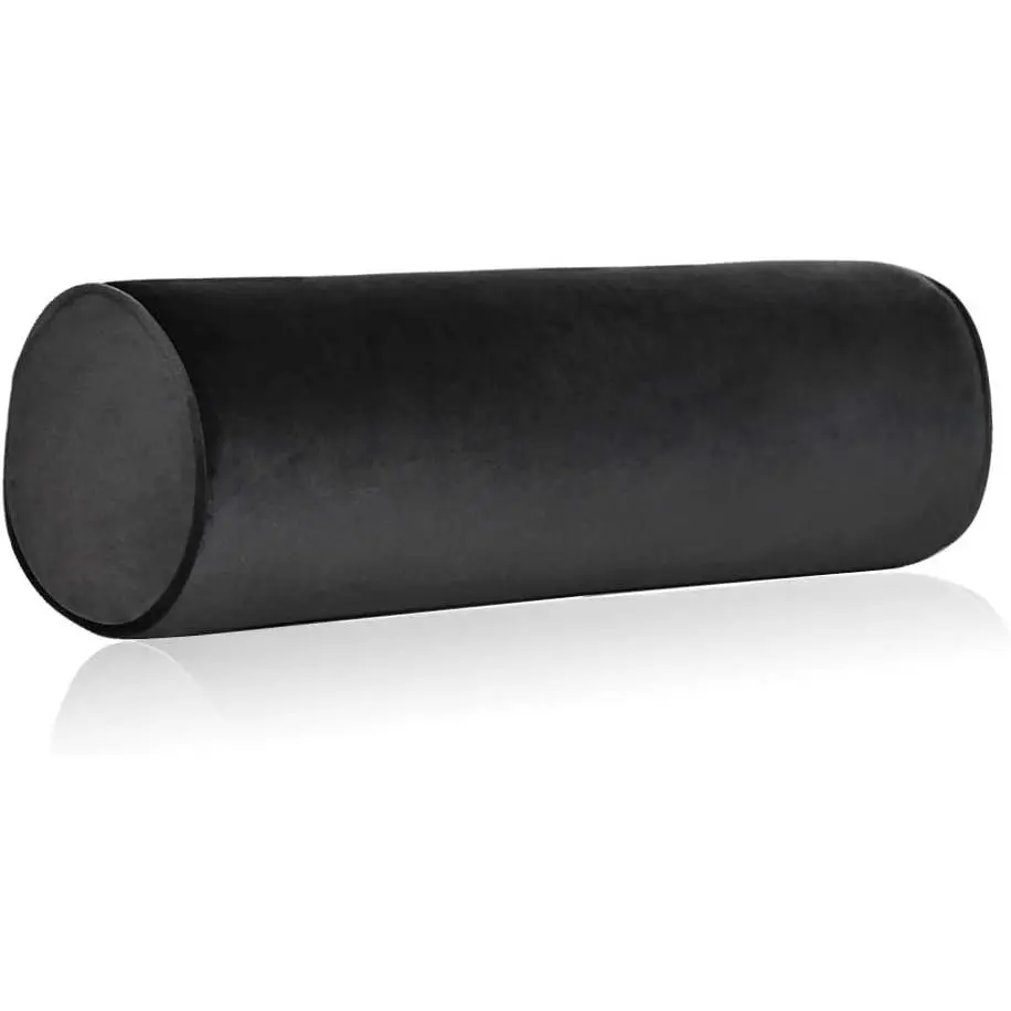 Memory  Roll Pillow for // -  Bolster/Round Cylinder Pillow for Sleeping  Side or  - Removable Cooling Cover Length 18" x 6" Diameter (Black)