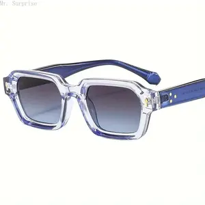 Men's Retro Square Sunglasses, 50's Style Lightweight Plastic Frame with UV400 Protective Resin Lenses for Daily Wear, 50'S Style Retro Men's Sunglasses, Alternative Style Men's Sunglasses