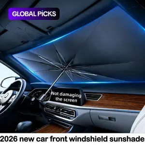 Foldable Anti-UV Windshield Sunshade Cover, Multipurpose Car Front Window Heat Protective Umbrella for Sedan SUVs, Car Window Shades, Car Sunshades for Windshield, Car Exterior Accessories for Men & Women, Suv Vehicle Sunshade, Windscreen Shade Cover