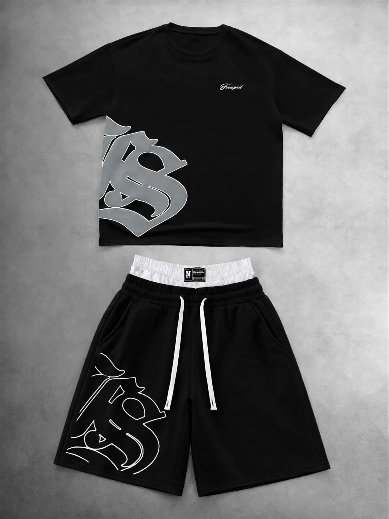 Men's Y2K Street Style Set, Oversized Printed Graphic T-Shirt and Shorts Combo, Trendy Casual for Men, Perfect for Daily Wear