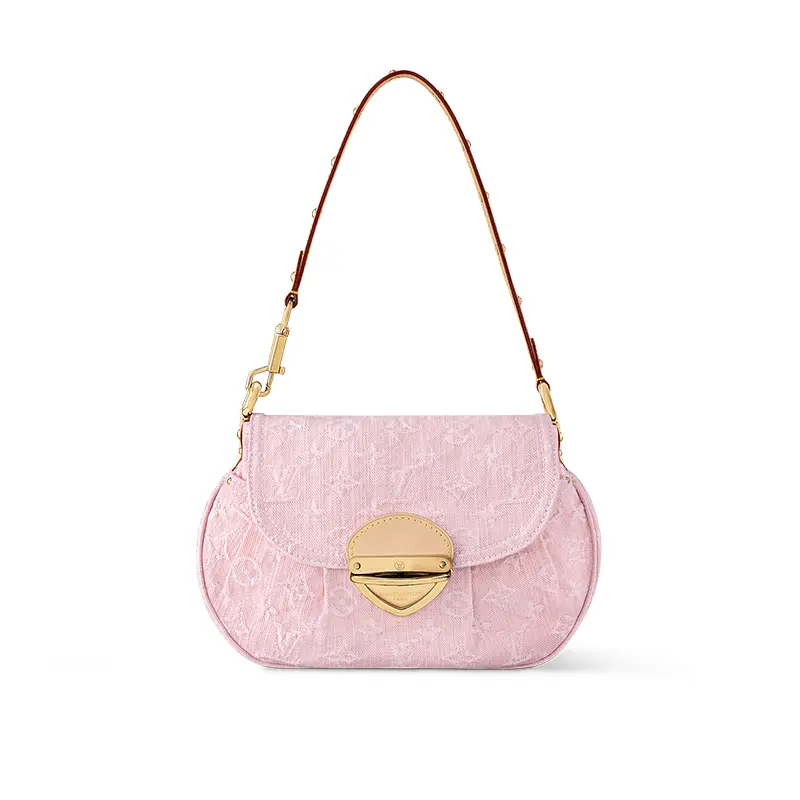 Louis Vuitton Sunset Monogram Denim Crossbody Bag for Women – Washed Pink with Light Gold Hardware