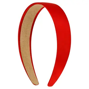 Red Headband Satin Headbands for Women Girls Non Slip 1.3 Inch Women Hair Bands Halloween Cosplay Diy Holiday Head Band Gifts for Mothers Sisters Hair Accessories