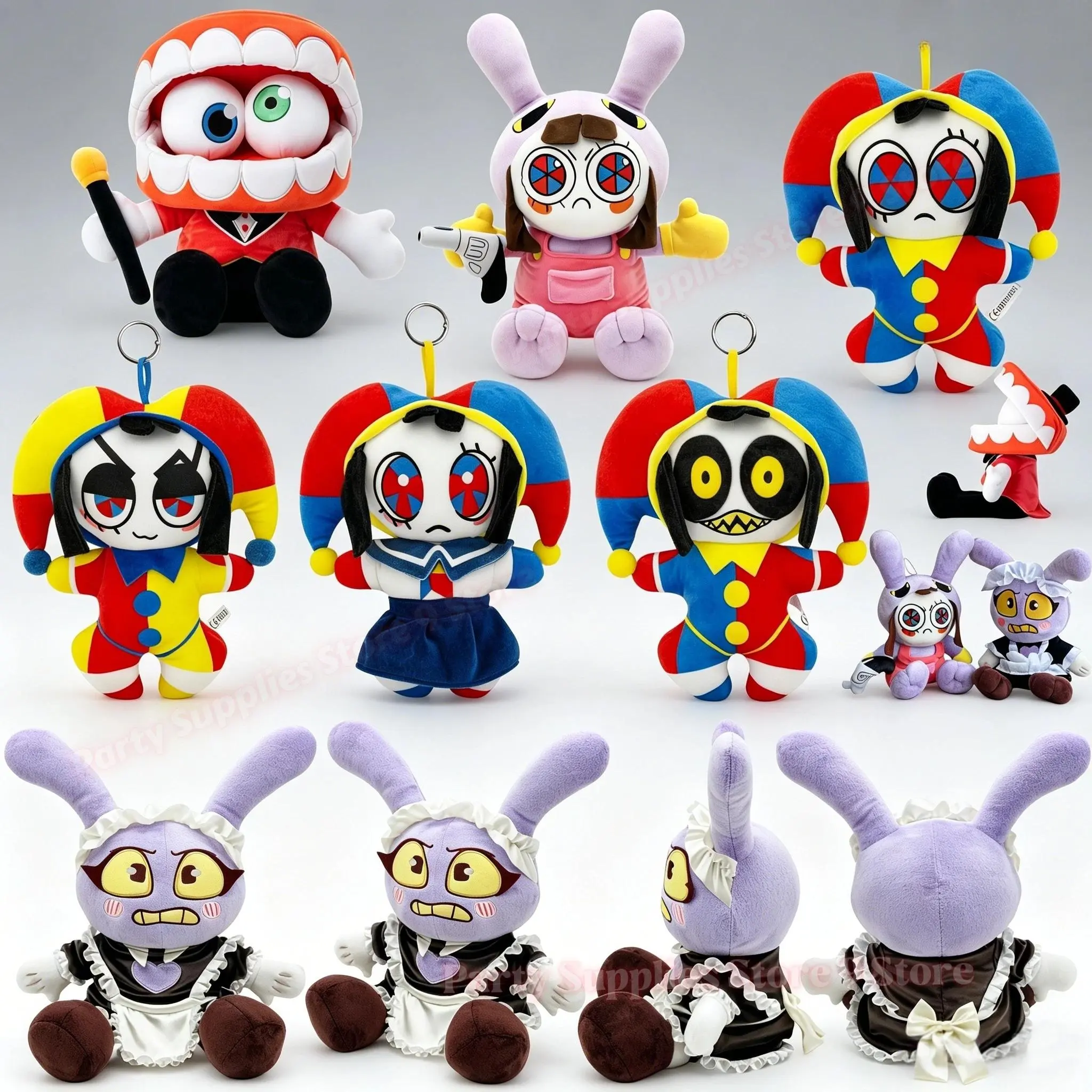 Hot Jax Plush Digital Doll Circus Maid Magical Rabbit Clown Plush Dolls Periphery Stuffed Toys Home Decor Adults Birthday Gift